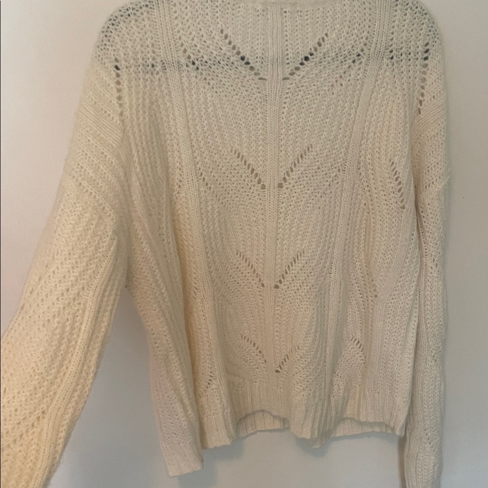 Madewell Cream Knit Sweater | Charley Pullover | Size L - Picture 4 of 6